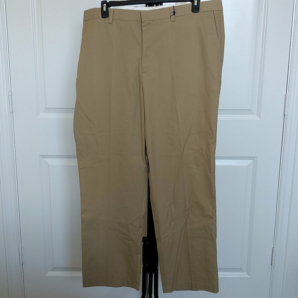 Alan Flusser men Pants Tan Flat front 42 x 32